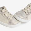 Sneaker primo passo laminata con pailettes lacci e zip