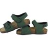 Sandalo in eco pelle con velcro e fibbia