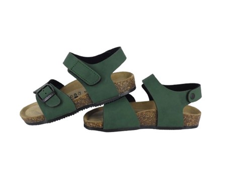 Sandalo in eco pelle con velcro e fibbia