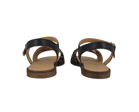 Sandalo in pelle con borchi e fibbia