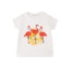 T-shirt mezza manica con fenicotteri
