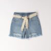 Short con rotture e cintura sfrangiata