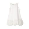 6F2F8C9A7E56CB53BBCE252D4AA30A35_ Vestito con fiori in organza al fondo e fiocco sul retro