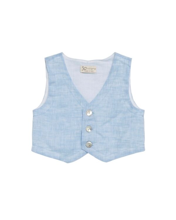 Completo gilet e bermuda in lino