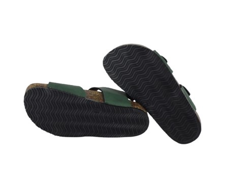 Sandalo in eco pelle con velcro e fibbia