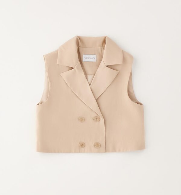 Gilet doppio petto crop