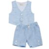 Completo gilet e bermuda in lino