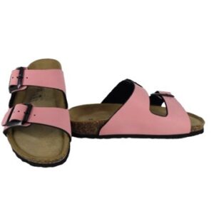 Ciabatta in eco pelle con doppie fibbie