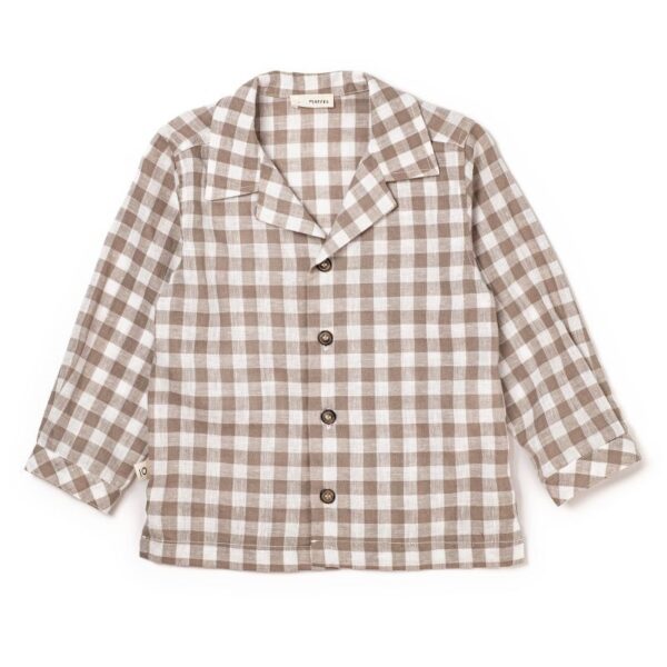 Camicia in misto lino a quadri