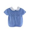 Completo corto due pezzi con ricamo punto smock