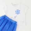 Completo t-shirt con cagnolino e gonna in tulle