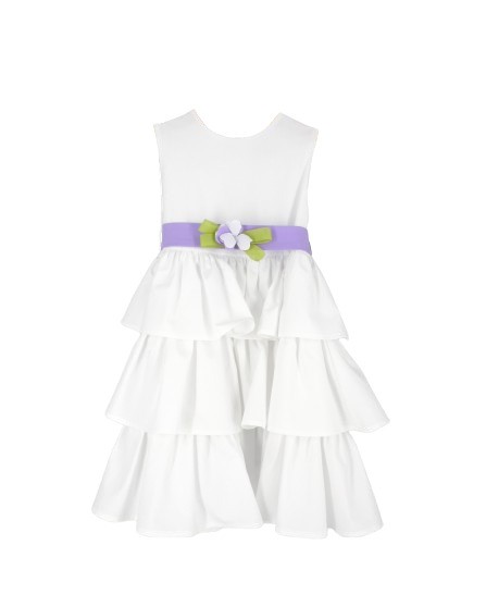 Vestito a balze con cintura