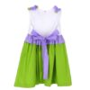 Vestito smanicato con fiori sulle spalle
