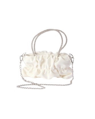Borsa con manici in strass e tracolla