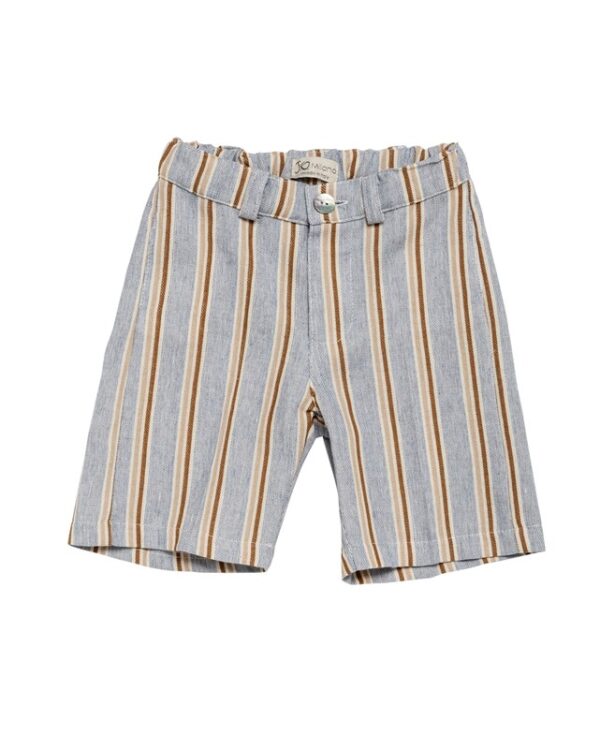 Completo t-shirt ricamo racchetta e bermuda a righe