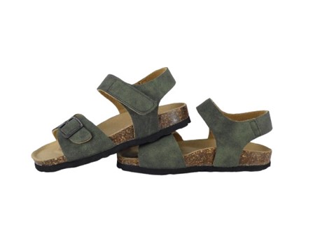 Sandalo in pelle con doppia fibbia