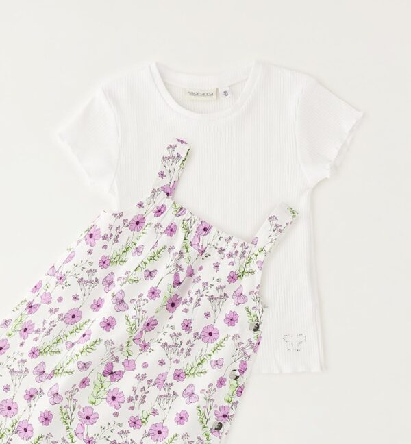7ABC7C49211DFA8B9BBBD91F58E8D1D4_ Completo t-shirt a costine e vestito fantasia floreale