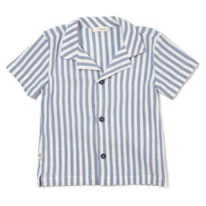 Camicia in garza di cotone a righe
