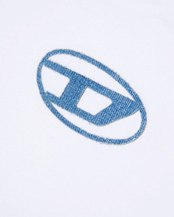 T-shirt mezza manica con logo denim