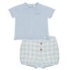 Completo maglia con taschino e bermuda quadri