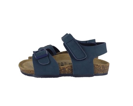 Sandalo in eco pelle con velcro e fibbia