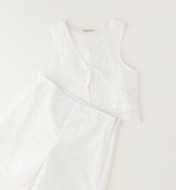 Completo canotta e short in sangallo