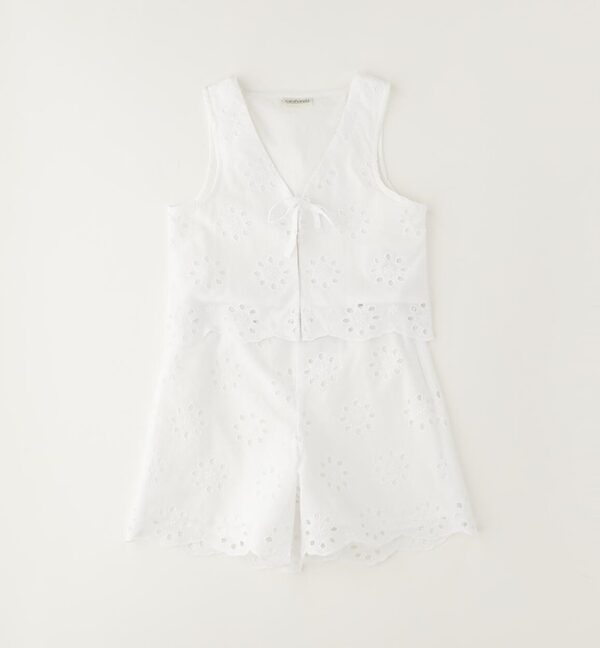 Completo canotta e short in sangallo