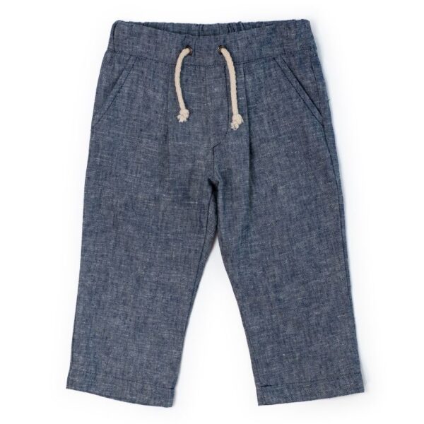 Pantalone in misto lino con coulisse
