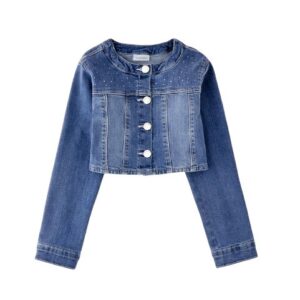 Giubbino in denim con strass