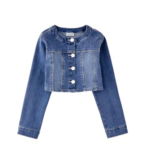 Giubbino in denim con strass