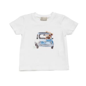 T-shirt mezza manica con stampa orsetto