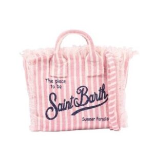 Borsa vanity mini in lino a righe