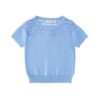 T-shirt mezza manica in maglia con trasparenze