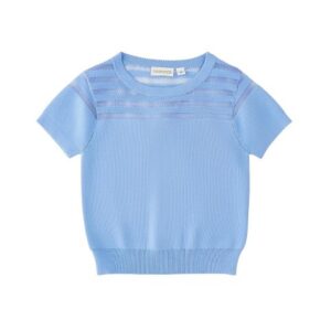 T-shirt mezza manica in maglia con trasparenze
