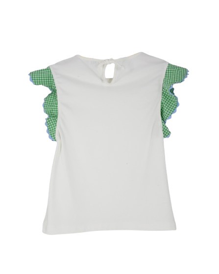 Completo t-shirt maniche alette vichy e short