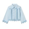 Camicia in popeline con entrodure di pizzo
