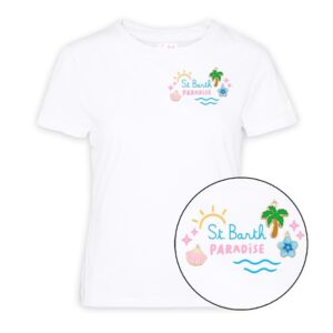 T-shirt mezza manica st.barth paradise con charm