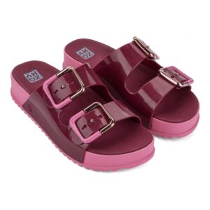 Sandalo doppia fascia con fibbie