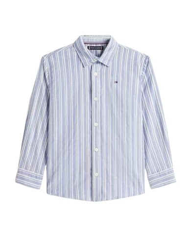 Camicia rigata in cotone
