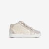 Sneaker primo passo laminata con pailettes lacci e zip