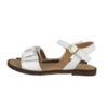 Sandalo in pelle con fiocco fibbia e velcro