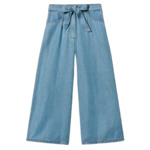 Pantalone wide leg effetto denim