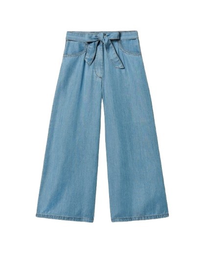 Pantalone wide leg effetto denim