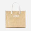 Borsa vivian media effetto rafia con logo ricaamato