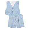 Completo gilet e bermuda a righe