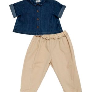 Completo camicia in denim e pantalone