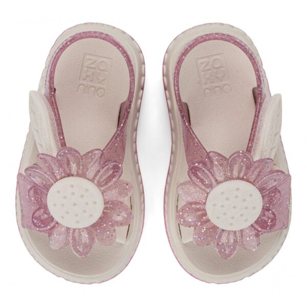Sandalo mare con fiore e velcro