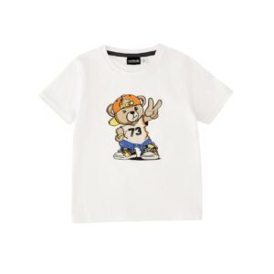 T-shirt mezza manica con stampa orsetto