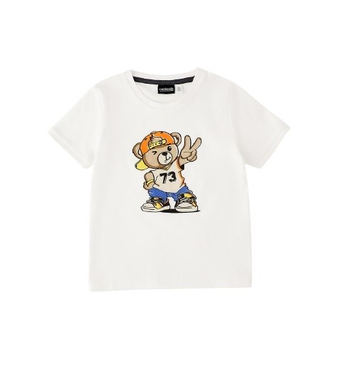 T-shirt mezza manica con stampa orsetto
