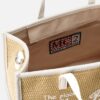 Borsa vivian media effetto rafia con logo ricaamato